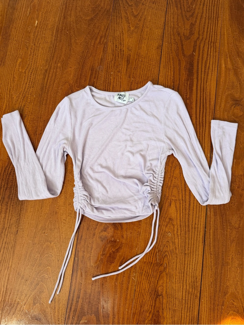 Princess Polly Lavender Ruched Side-Tie Long Sleeve Top